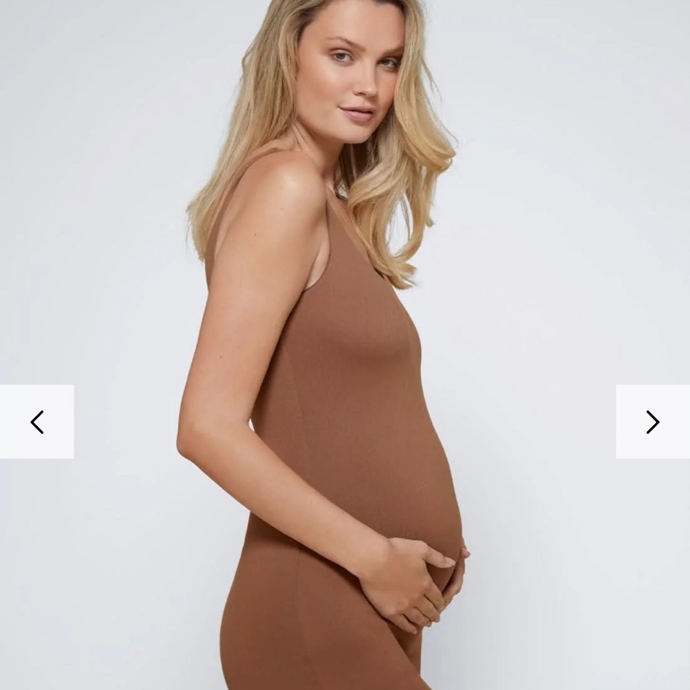 Brown Sleeveless Maternity Dress